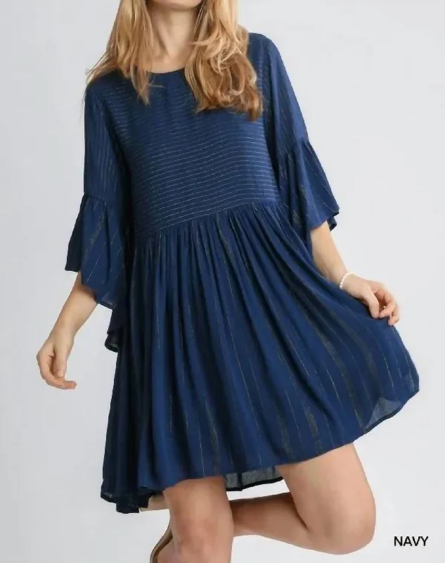 Babydoll Dress in Navy Tunics Prom sequined