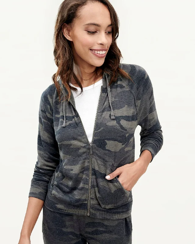 Supersoft Zip Up Hoodie in Camo Hoodie with Toggle Buttons Decorative Unique