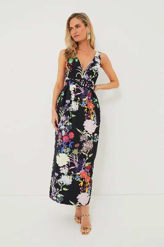 Black Jardin Jules Tafetta Dress Tunics Party sparkling
