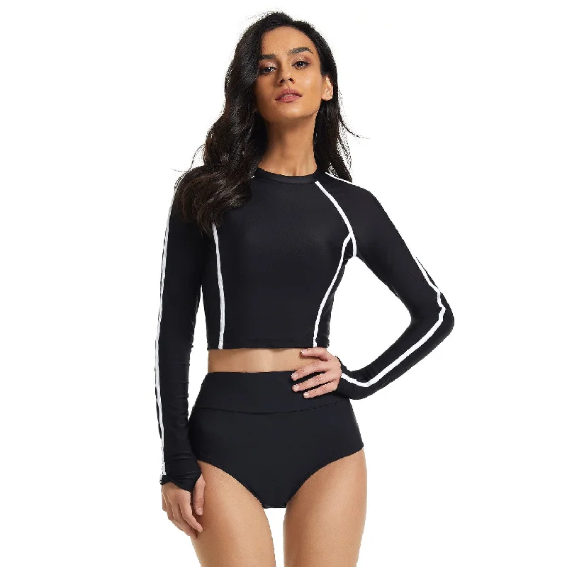 Sexy Long Sleeves Women Diving Swimsuits Surfing Suits Chic Bikini Set