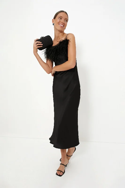 Black Boheme Slip Dress Tunics Velvet soft