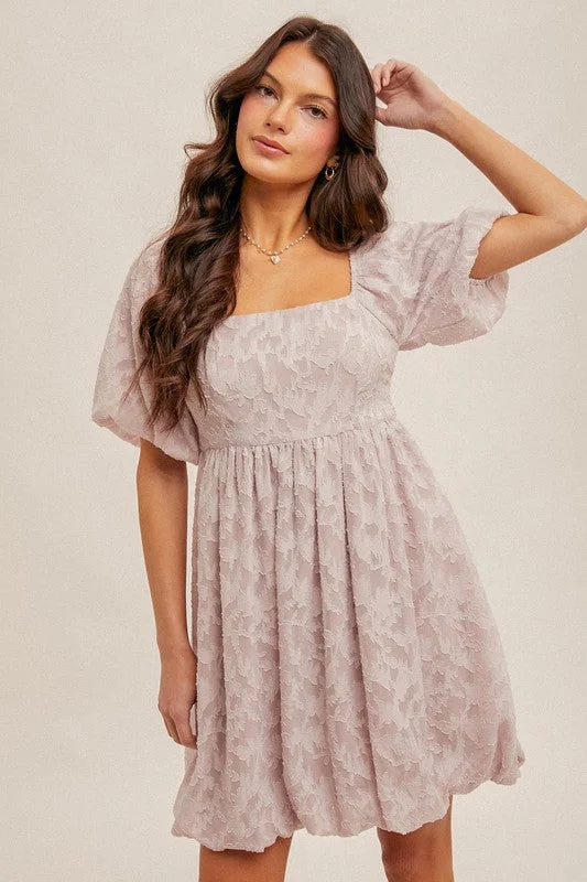 Chiffon Jacquard Bubble Dress Tunics Mesh breathable