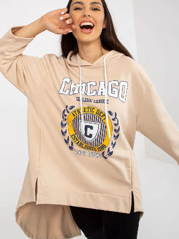 Sweatshirt Fancy Hoodie with Mock Neck Collared Structured
