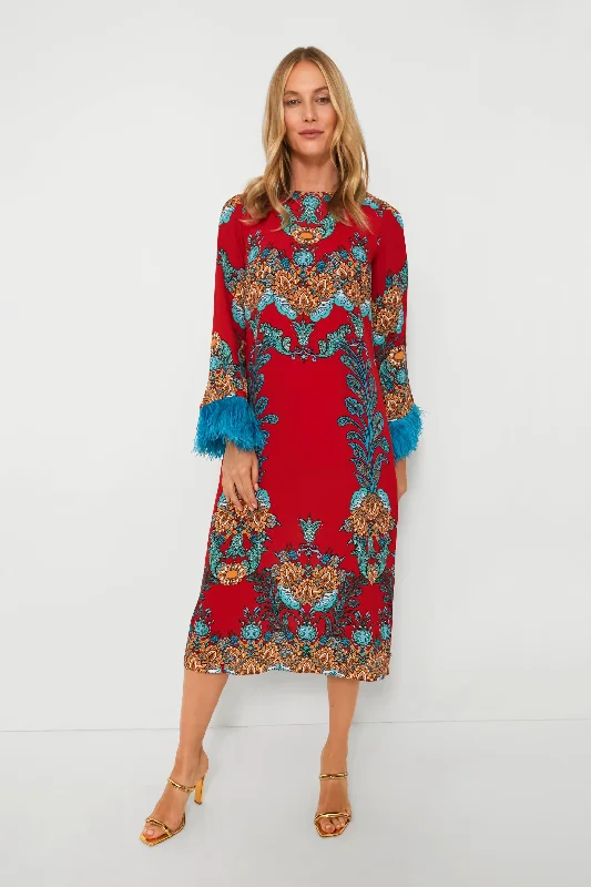 Regina Red Seraphina Crepe Dress Tunics Long Elegant