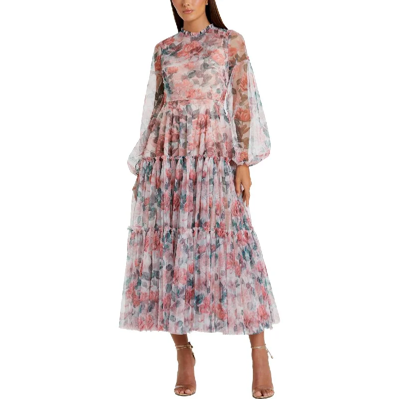 Mac Duggal Womens Floral Special Occasion Evening Dress Tunics New arrival