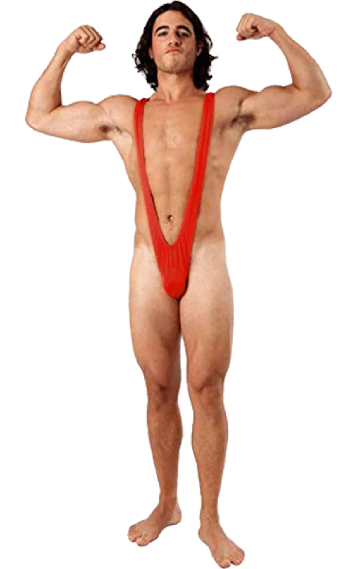 Red Borat Mankini Thong Swimsuit Crisscross Back Swimsuit