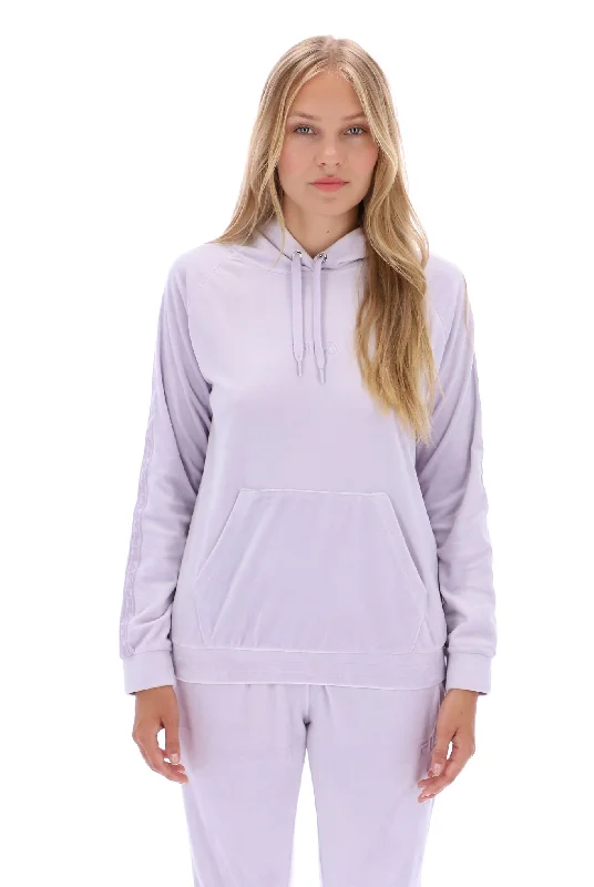 Malia Raglan Velour Hoodie Hoodie with Half-Zip Sporty Casual
