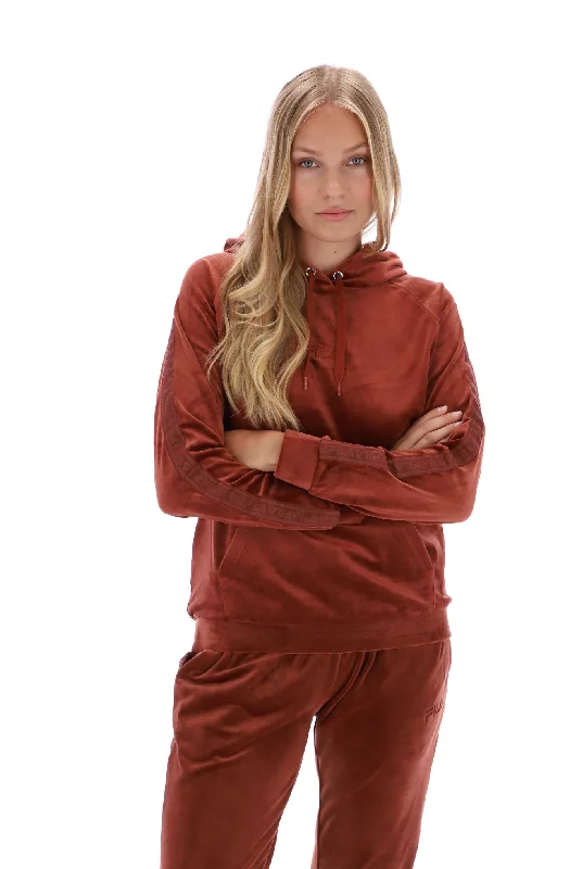 Malia Raglan Velour Hoodie Hoodie with Exposed Zipper Edgy Industrial