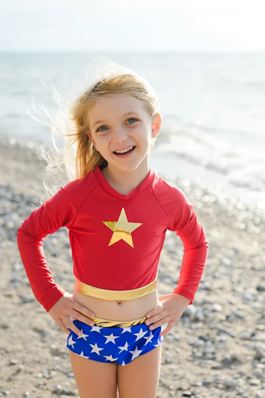 Wonder Girl Swimsuit Tropical Print One-Piece
