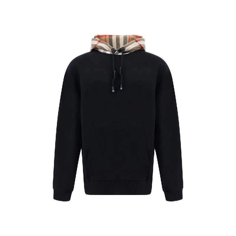 Burberry Elegant Oversize Black Samuel Hoodie Hoodie with Pastel Soft Subtle