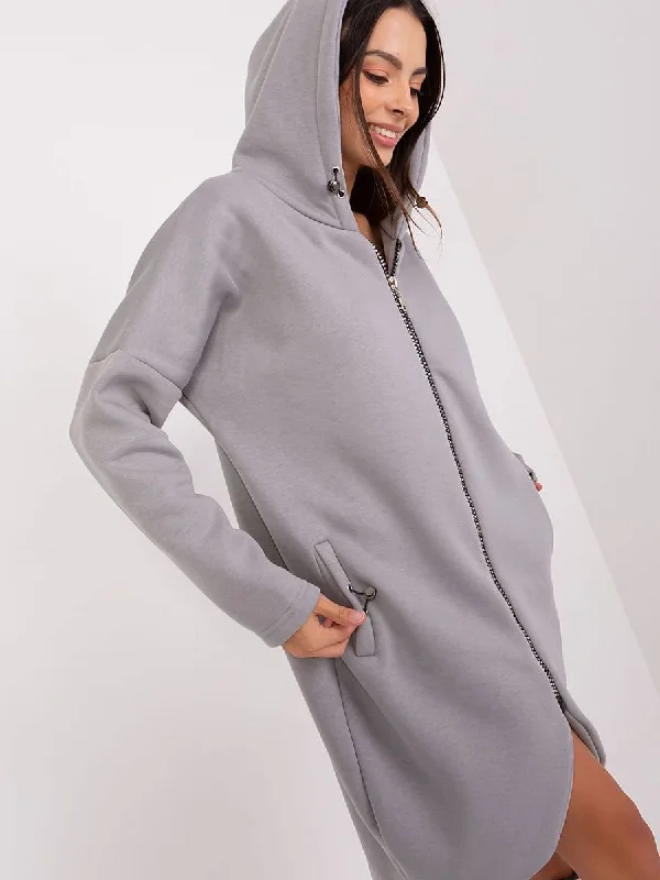 Sweatshirt Rue Paris Hoodie with Bell Sleeves Flared Feminine