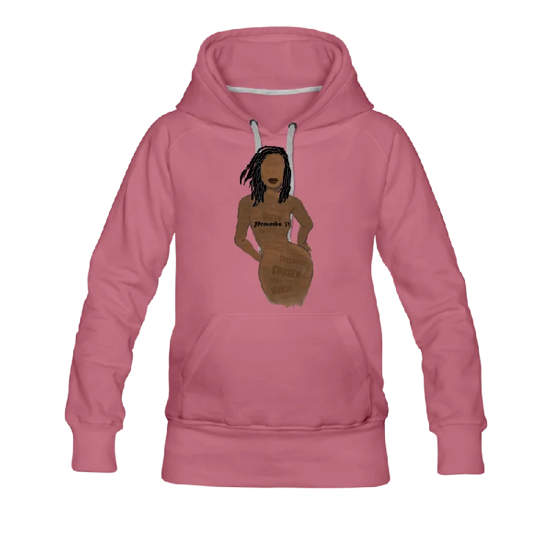 Proverbs 31 Loc Lady Women's Fitted Premium Hoodie Hoodie with Snap Buttons Easy Quick Proverbs 31 Loc Lady Women's Fitted Premium Hoodie Hoodie with Snap Buttons Easy Quick