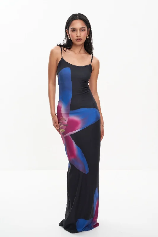 MIDNIGHT LILY SLIP DRESS Tunics Satin smooth