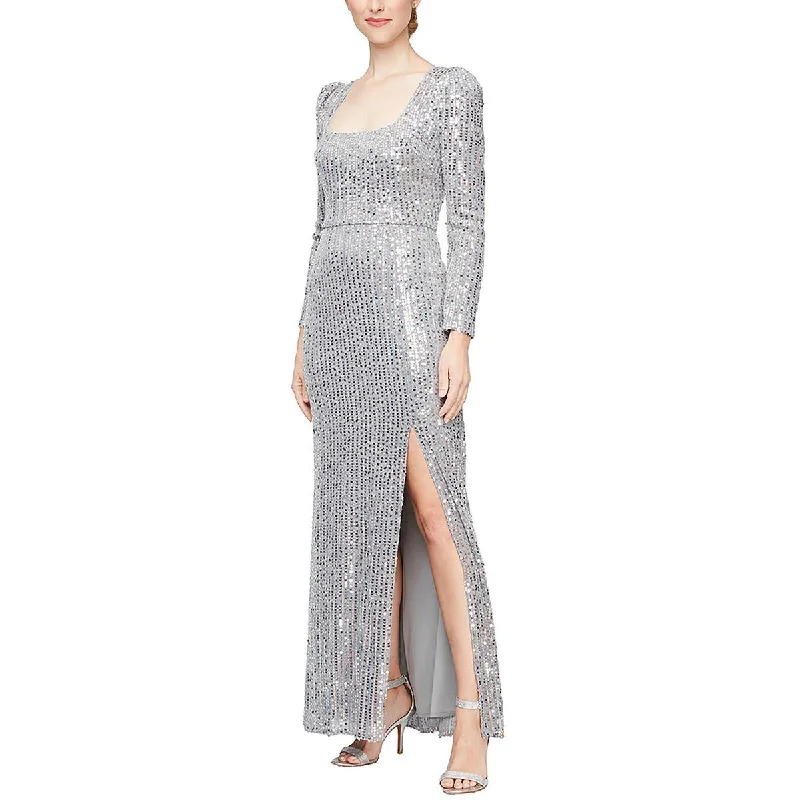 Womens Sequined Maxi Evening Dress Tunics Brand named