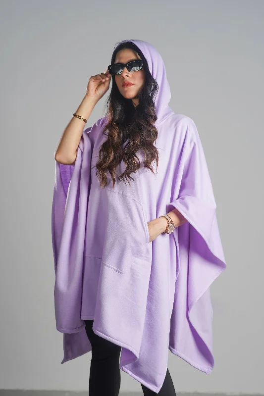 Lavender Poncho Hoodie Hoodie with V-Neck Classic Versatile