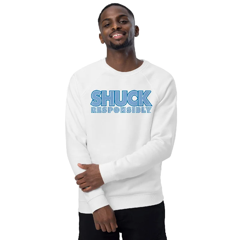 Shuck Responsibly Unisex organic raglan sweatshirt Hoodie with Ribbed Neckline Snug Warm Shuck Responsibly Unisex organic raglan sweatshirt Hoodie with Ribbed Neckline Snug Warm
