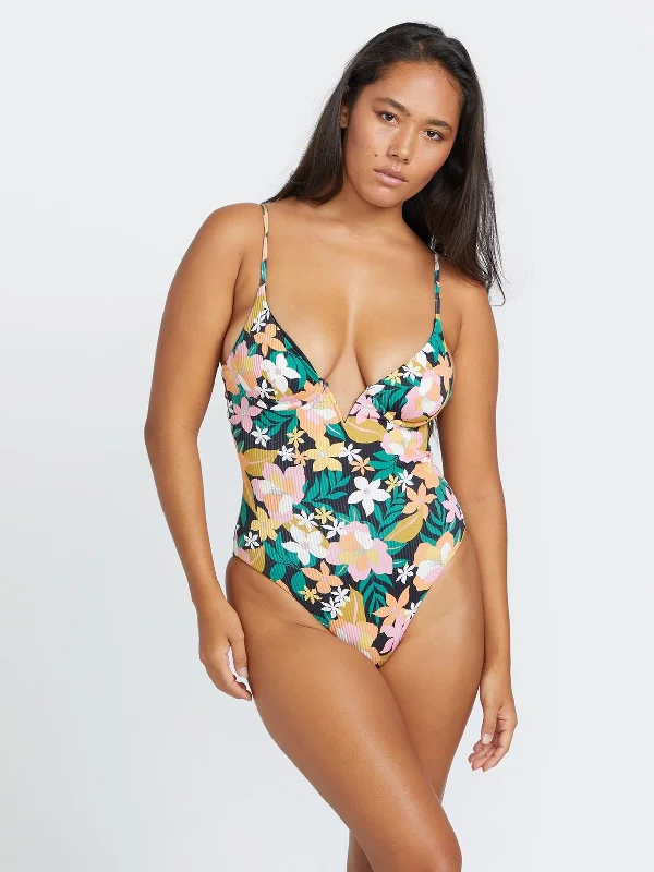 Volcom "Had Me At Aloha" Women's On-Piece Swimsuit - Multi Cross-Back Bikini