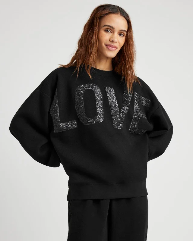 Sequin Fleece Sweatshirt Hoodie with Camouflage Military Edgy