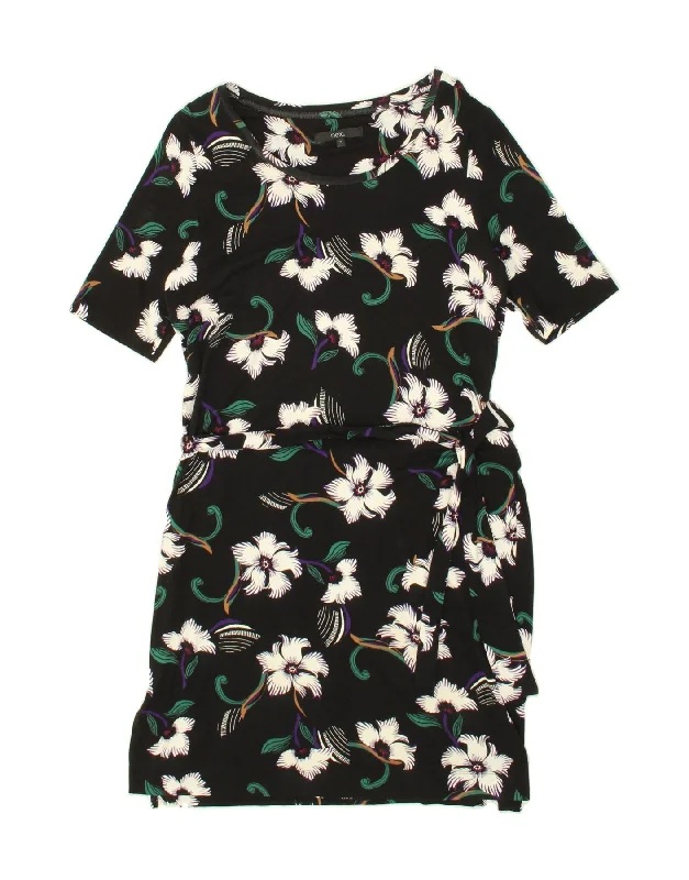 NEXT Womens Sheath Dress UK 12 Medium Black Floral Viscose Tunics Cozy soft