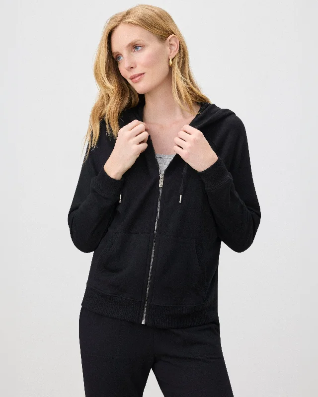 Supersoft Zip Up Hoodie Hoodie with Hem Detail Decorative Unique