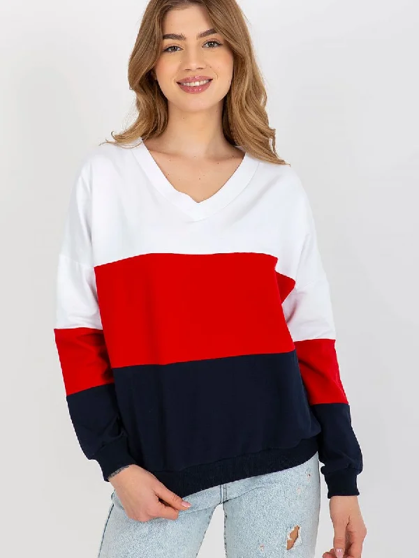 Sweatshirt Rue Paris Hoodie with Hem Frayed Vintage Worn