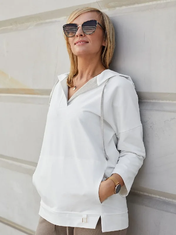 Sweatshirt La Aurora Hoodie with Monochrome Minimalist Simple