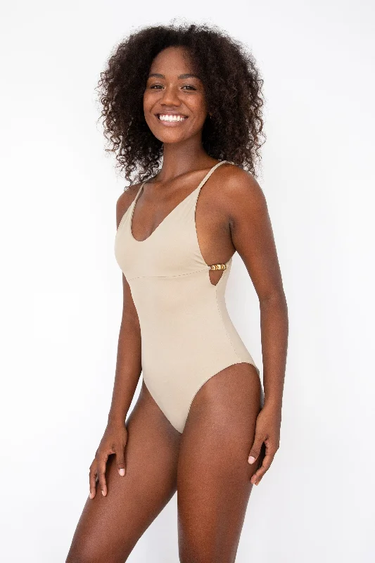 Kenya Alexa Classic One Piece Swimsuit Camel - Phie Collective Color-Block Bikini