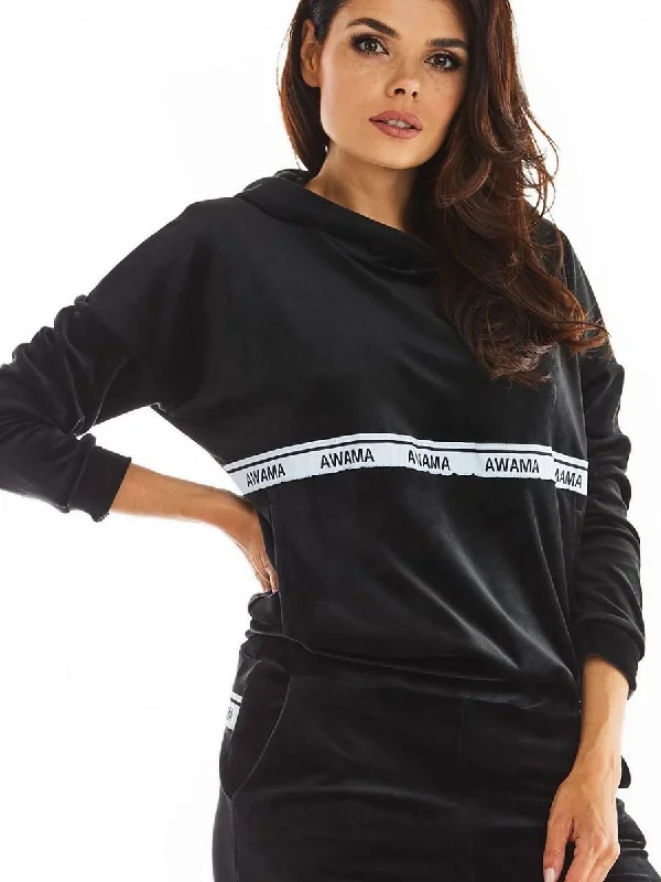 Sweatshirt awama Hoodie with Hem Elastic Stretchable Comfortable