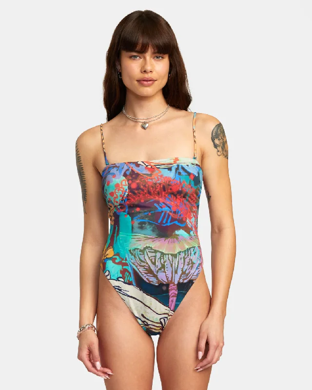 Sage Tubular 1 Piece Med Frn One-Piece Swimsuit - Multi Stylish Beachwear Set