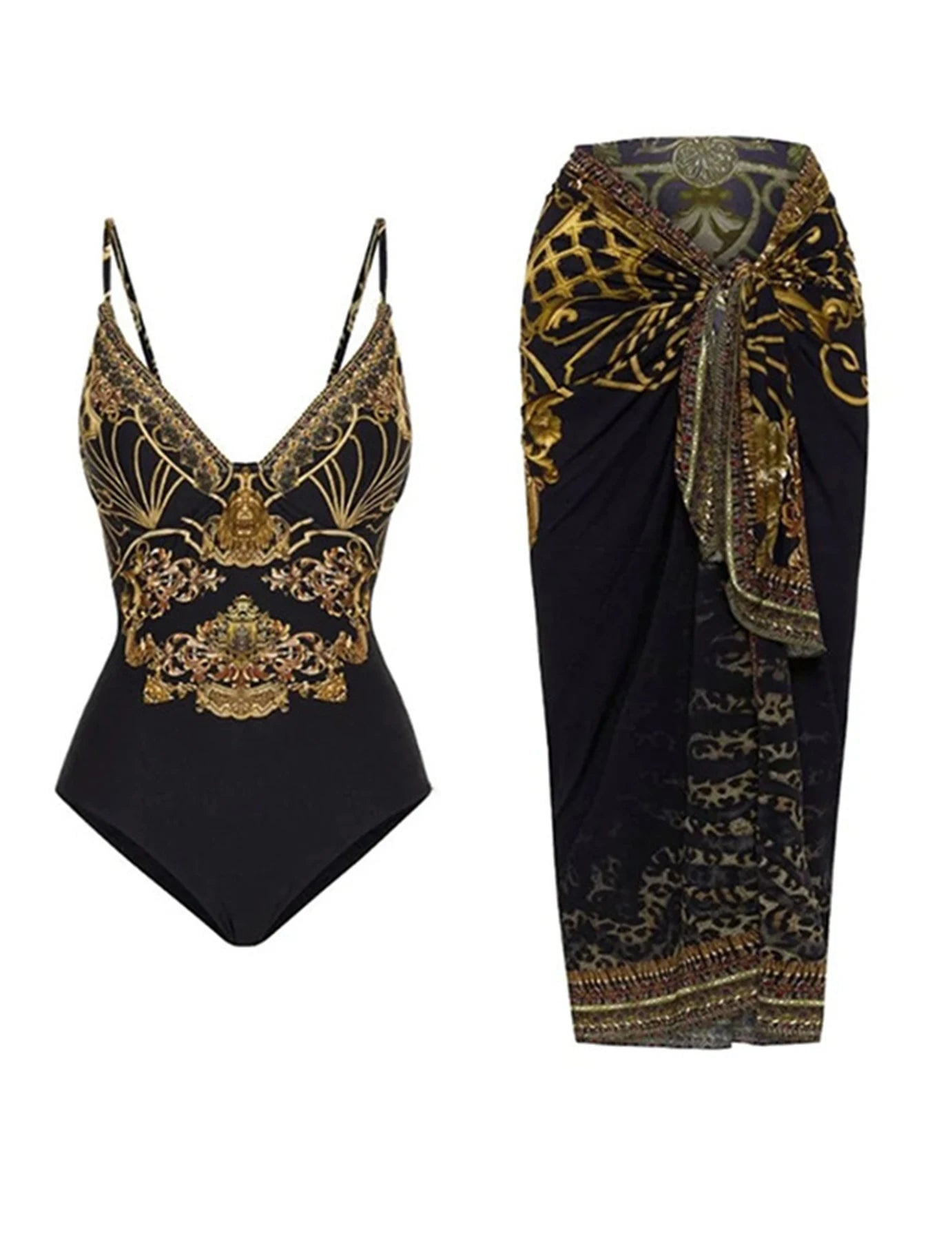 Asenci One Piece Swimsuit & Beach Dress (sold separately) Chic Swimsuit Cover-Up