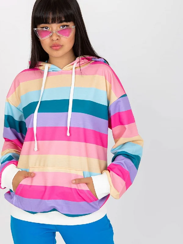 Sweatshirt Rue Paris Hoodie with Color Block Contrast Stylish