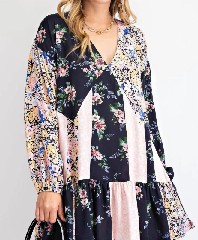 Floral Printed Tunic Dress In Multicolor Tunics Business professional