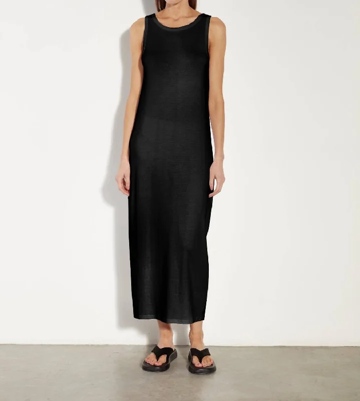 Supima Cotton Dress In Black A-Line Day Work