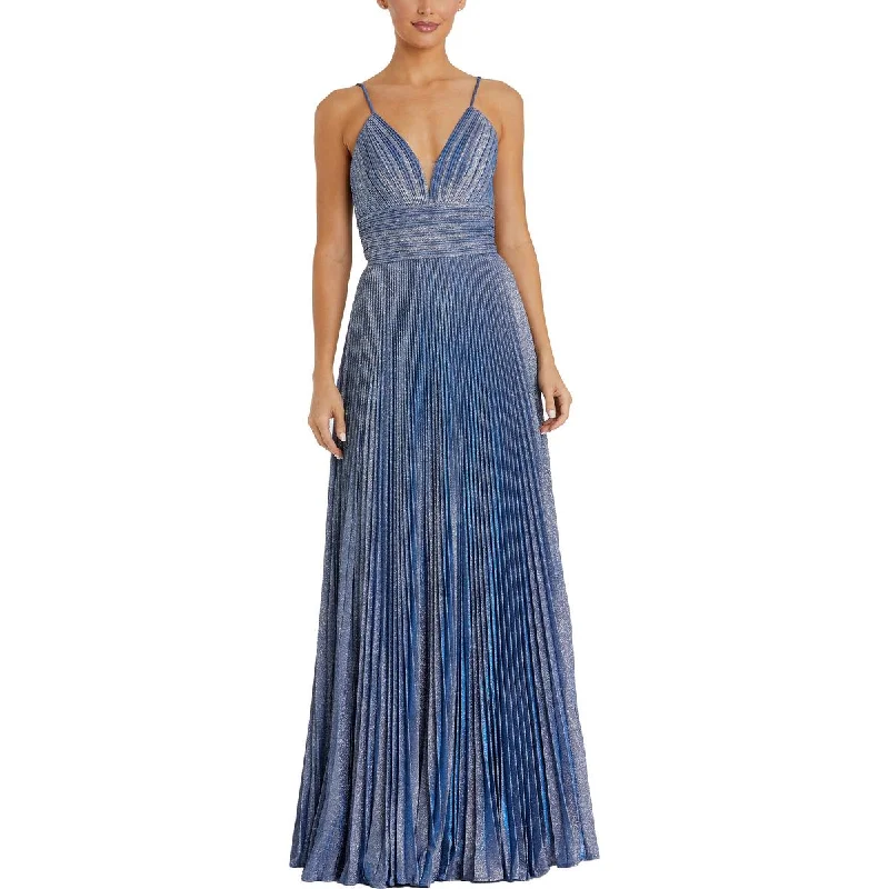 Mac Duggal Womens Metallic Illusion Evening Dress Tunics Distressed trendy