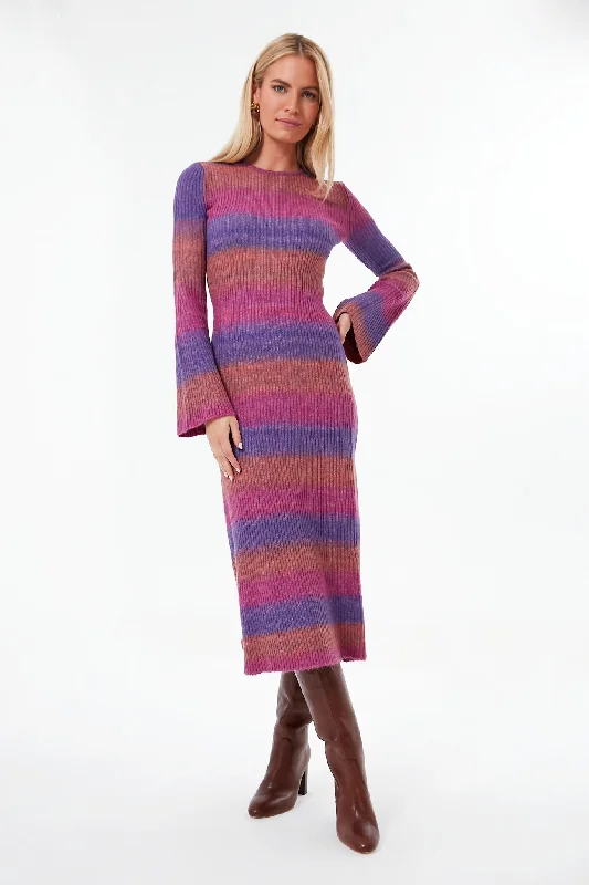 Distorted Stripe Axon Dress Tunics Chic elegant