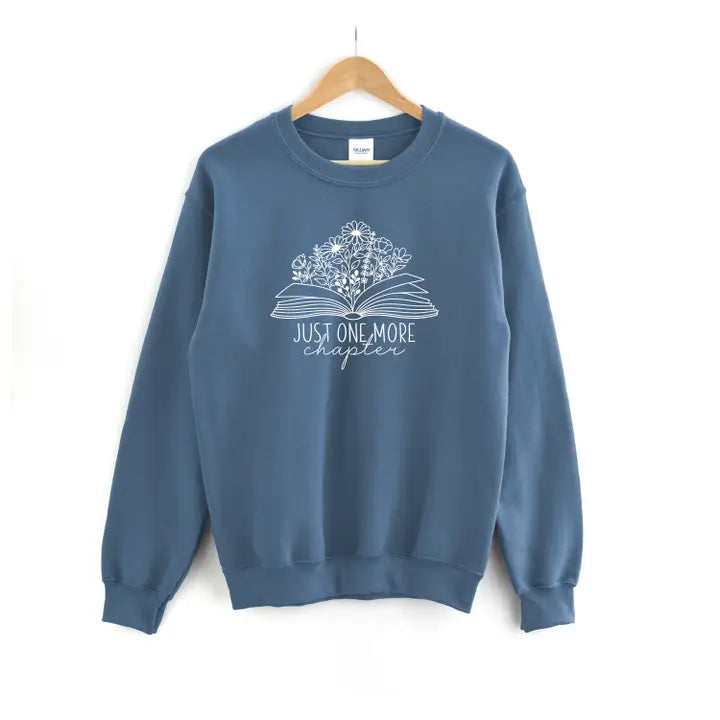 "Just One More Chapter" Graphic Sweatshirt Hoodie with Fur Luxurious Winter