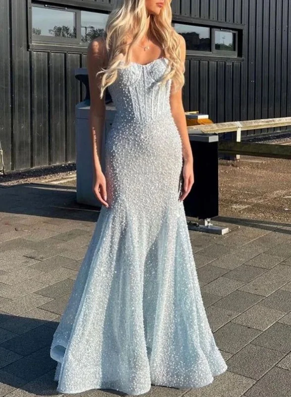 Sparkly Blue Sequin Pearls Beaded Mermaid Evening Dress,Spaghetti Straps Long Prom Party Dress cc2884 Cowl Neckline Elegant Sparkly Blue Sequin Pearls Beaded Mermaid Evening Dress,Spaghetti Straps Long Prom Party Dress cc2884 Cowl Neckline Elegant