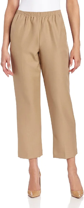 Alfred Dunner Women's Pull-On Style All Around Elastic Waist Polyester Cropped Missy Pants Casual Yoga Pants Alfred Dunner Women's Pull-On Style All Around Elastic Waist Polyester Cropped Missy Pants Casual Yoga Pants