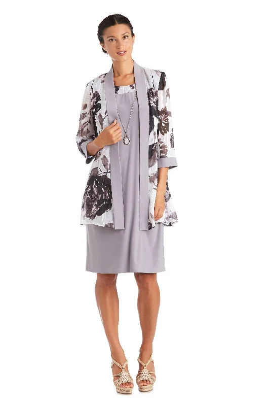 R&M Richards 7149P Petite Short Print Jacket Dress A-Line Jacket Boat Neck Shawl Collar R&M Richards 7149P Petite Short Print Jacket Dress A-Line Jacket Boat Neck Shawl Collar