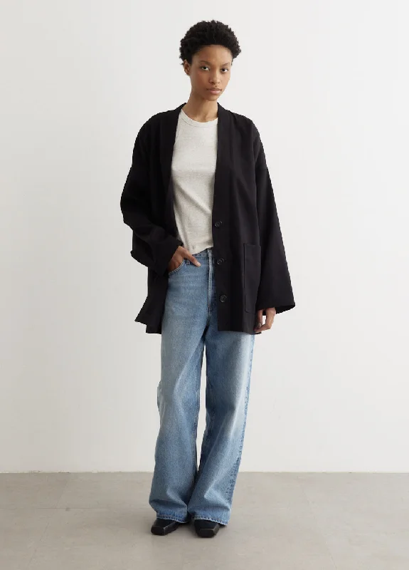 Oversized Cotton Cardigan Toggled Drawstring Belted