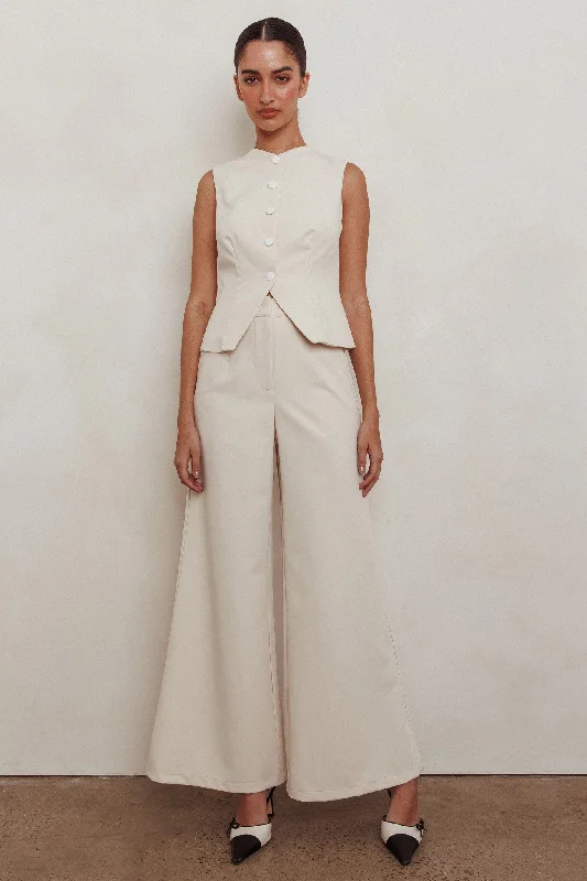 Consideration Wide Leg Pant Beige Trendy Velvet Pants
