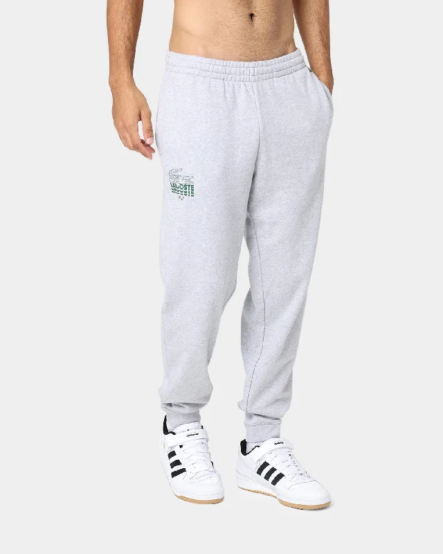 Lacoste Lifestyle Croc Logo Track Pants Silver Chine Fashionable Tapered Leg Pants