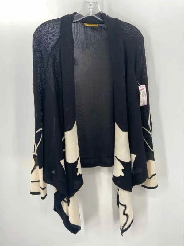 Pre-Owned Soca St John Black Size Small Cardigan Sweater Satin Blend Silk Blend Wool Blend