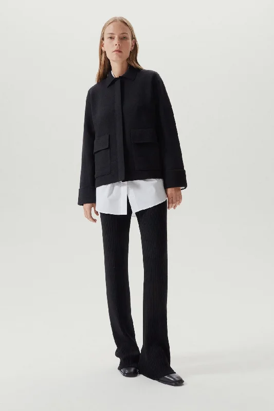 The Merino Wool Jacket Boat Neck Shawl Collar Notched Collar