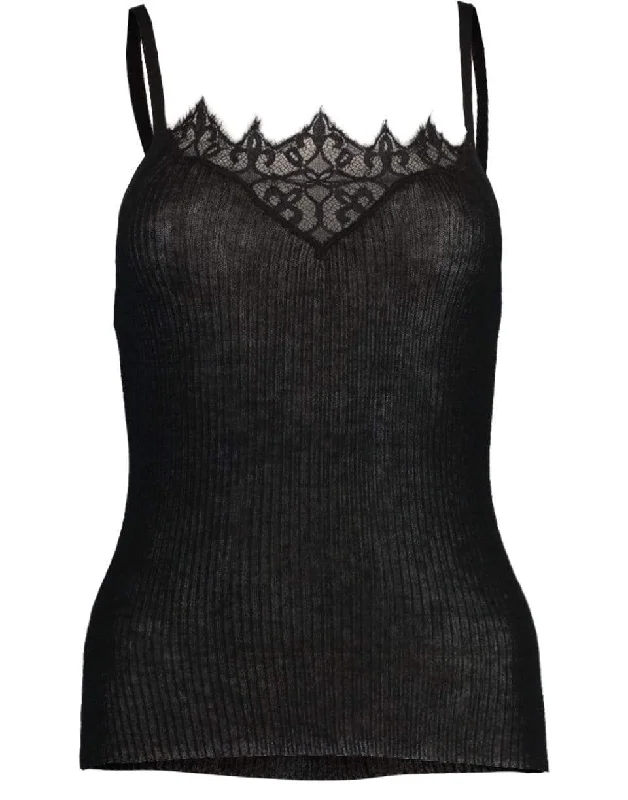 Black Rylee Cashmere Tank lavender tank top