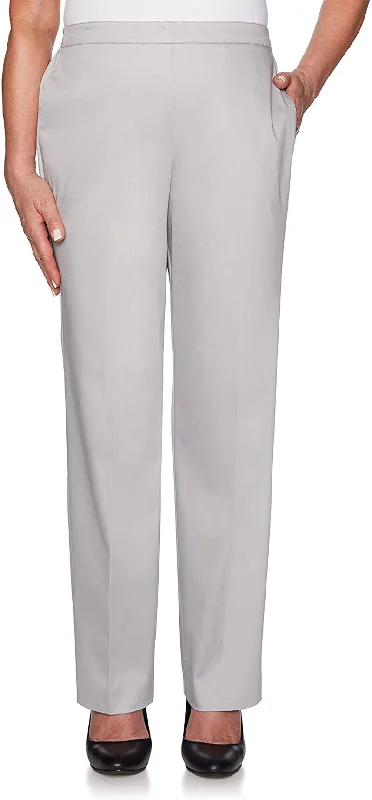 Alfred Dunner Women's Sateen Short Length Pant Classic Straight Pants