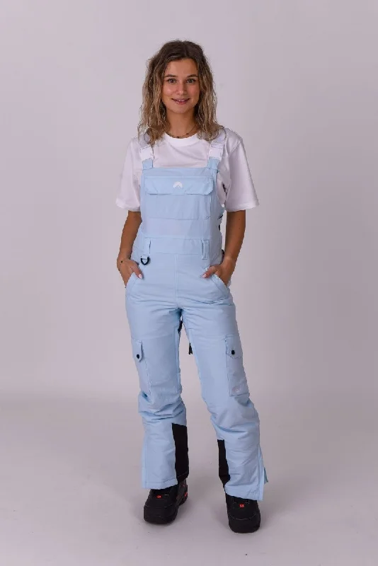 Yeh Girl Bib Pant - Ice Blue Formal Wide-Leg Pants