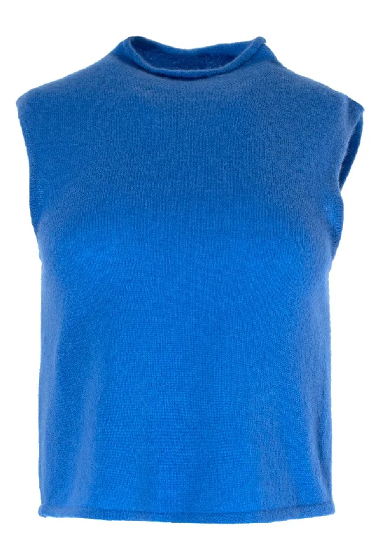 Airy Cashmere Silk Roll Neck Tank yoga tank top