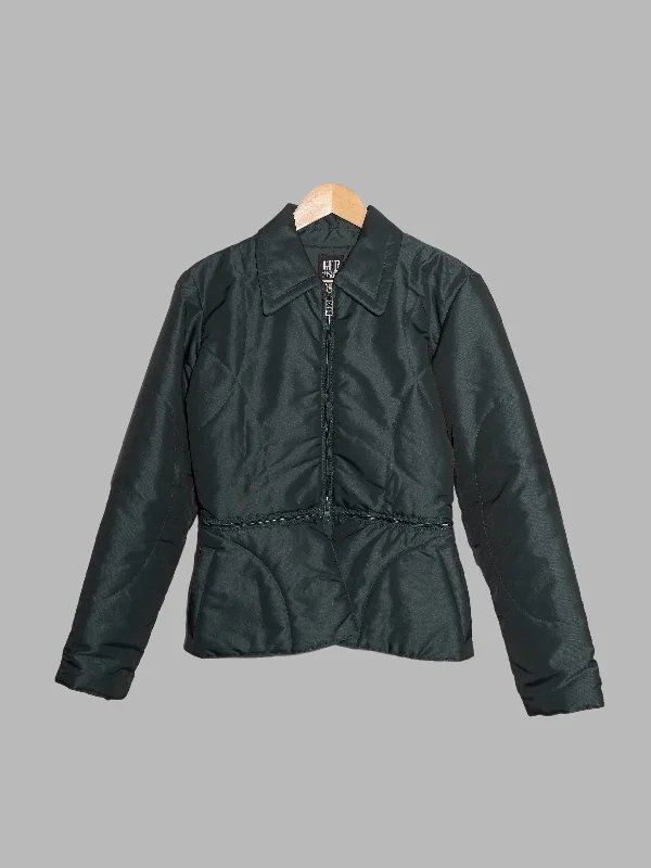 Gianfranco Ferre GFF dark green padded nylon detachable hem zip jacket - size 42 Zippered Jacket Buttoned Jacket Snapped Jacket Gianfranco Ferre GFF dark green padded nylon detachable hem zip jacket - size 42 Zippered Jacket Buttoned Jacket Snapped Jacket