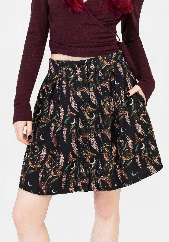 Atropos Button Front Mini Skirt elastic waist skirt